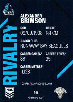 2023 NRL Traders Rivalry #16 Alexander Brimson Back